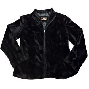 Vintage Brandon Thomas Black Jacket – Lightweight Zip-Up, Size L, Retro Style
